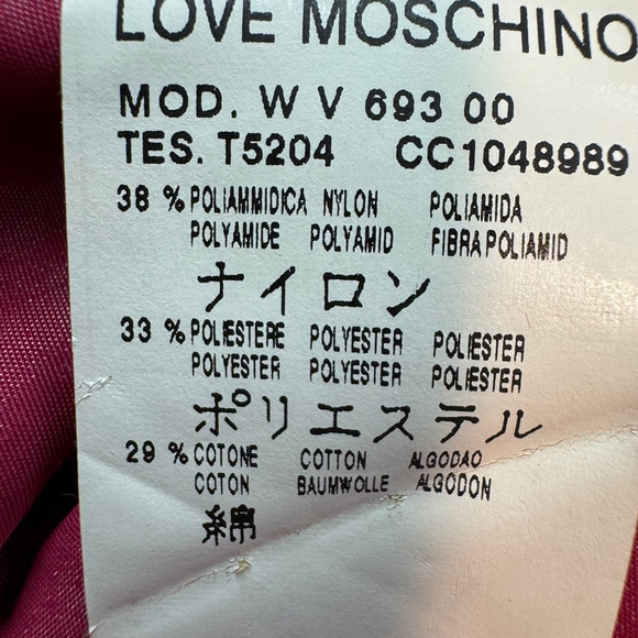 Love Moschino Mini Shift Dress 6 Pink Barbiecore Short Puff Sleeve Made in Italy - Picture 13 of 15